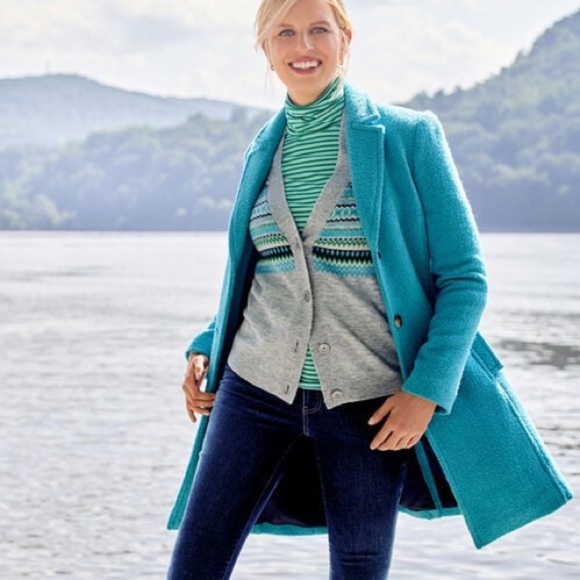 Talbots | V-Neck Fair Isle Cardigan Sweater - Picture 2 of 9